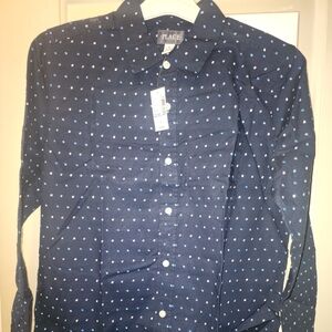 The Children's Place Navy Blue Polka Dot Shirt